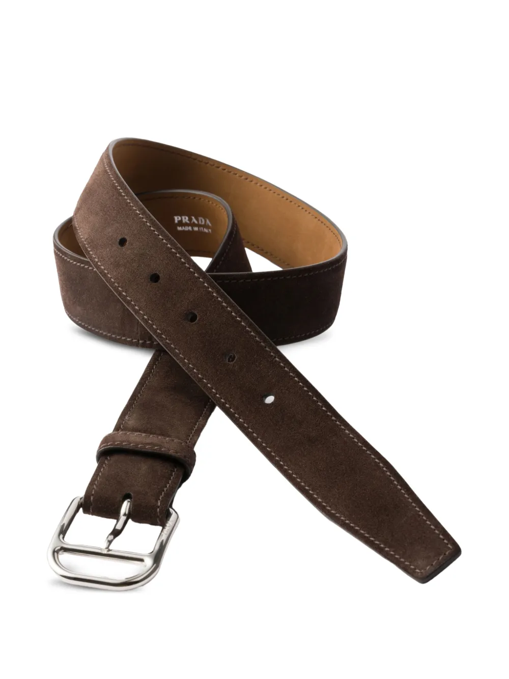 Prada Custom Belts suède riemband Bruin