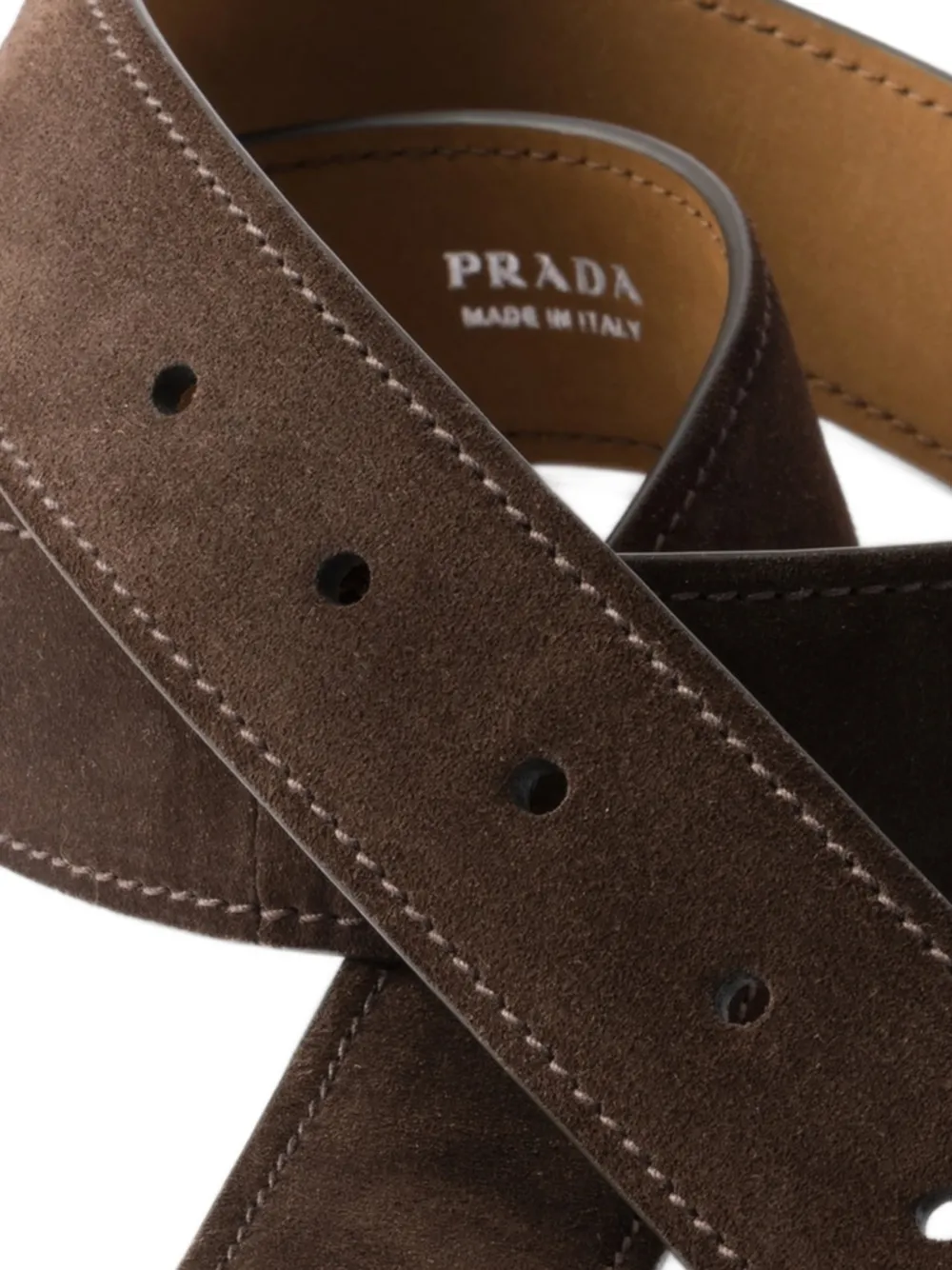 Prada Custom Belts suède riemband Bruin