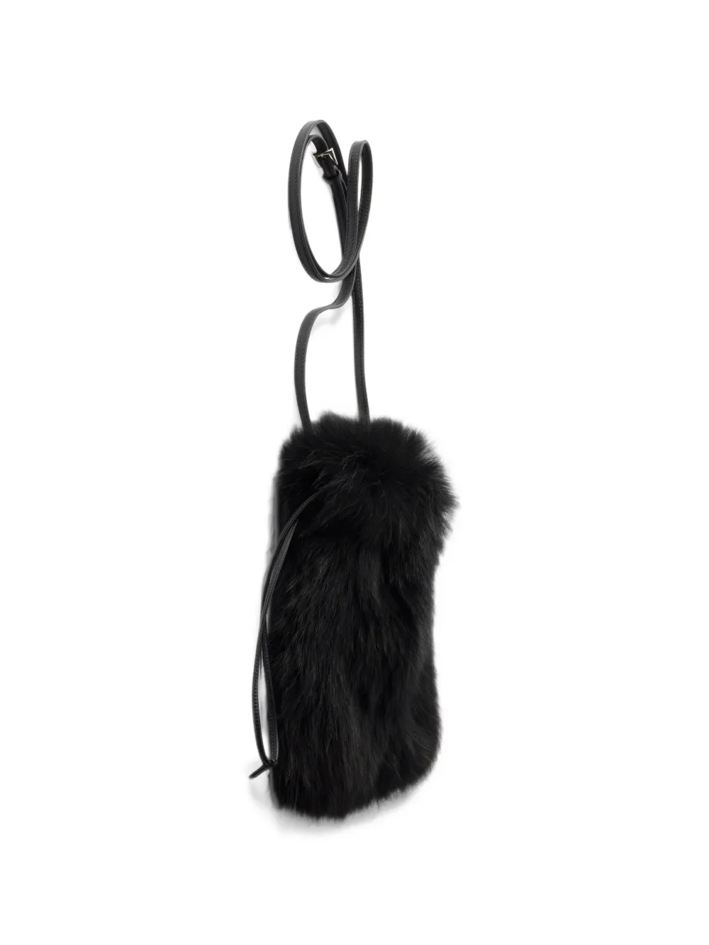 Prada shearling smartphone pouch Zwart
