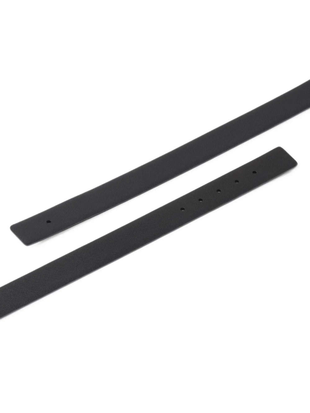 Prada Reversible Saffiano Leather Belt Strap In Black