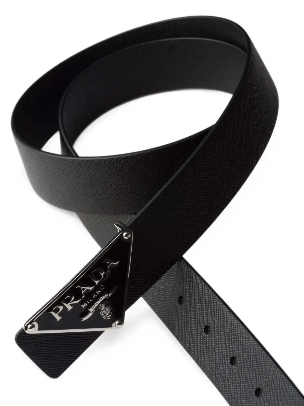 Prada Emaille metalen riemgesp Zwart
