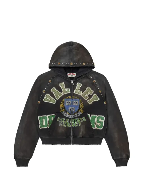Vale logo-appliqué crystal-embellished hoodie