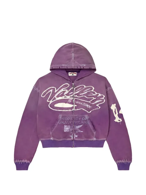 Vale logo-patch zip-up hoodie