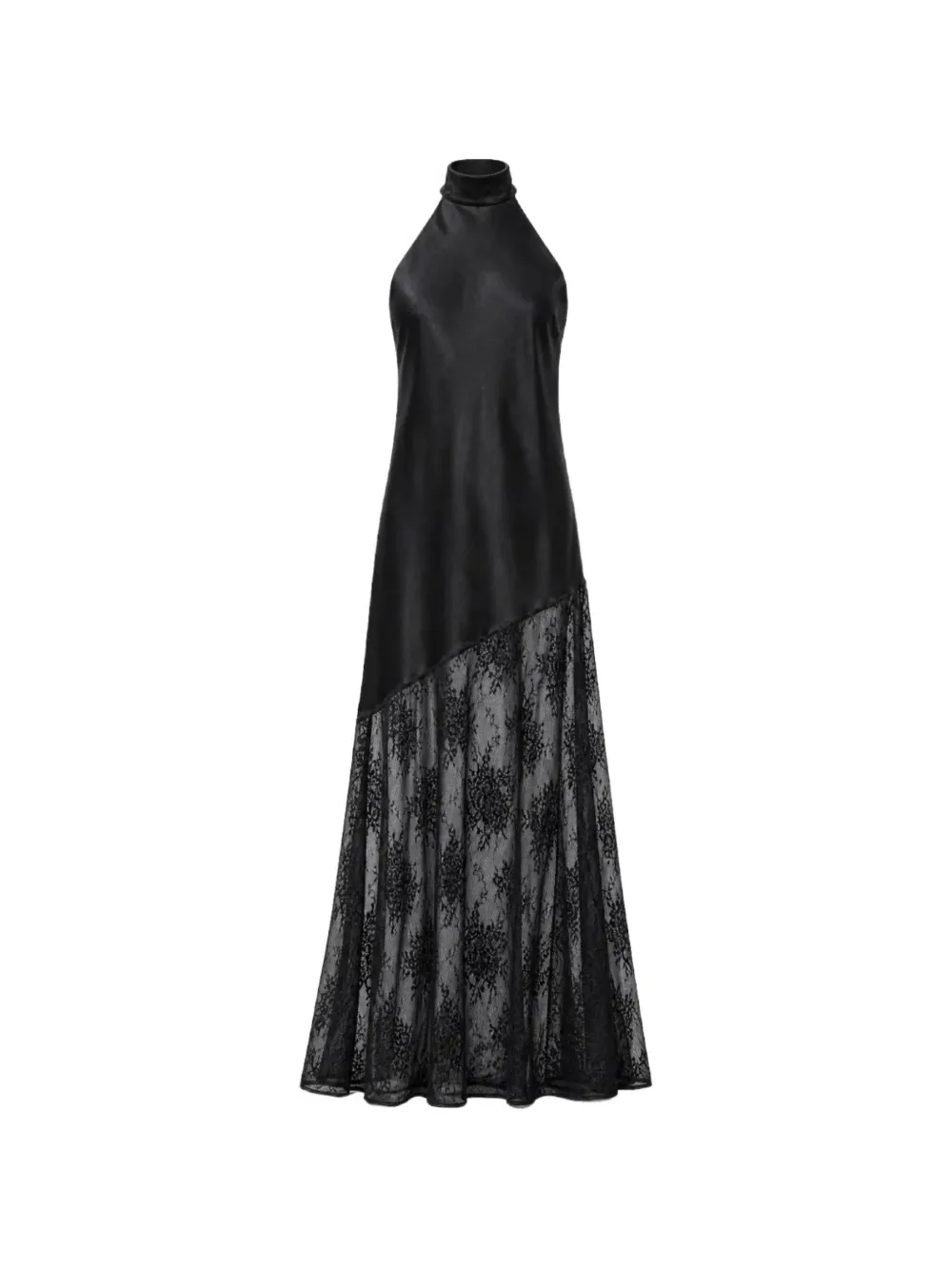 Toccin Alba lace-panelled gown Zwart