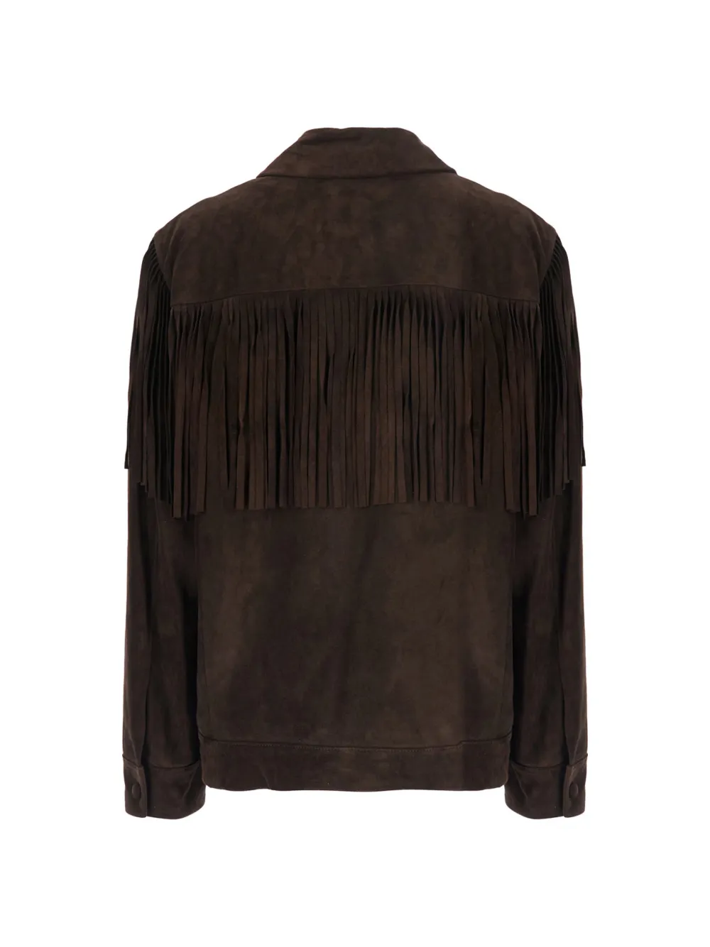 FRAME fringe-trim leather jacket Bruin
