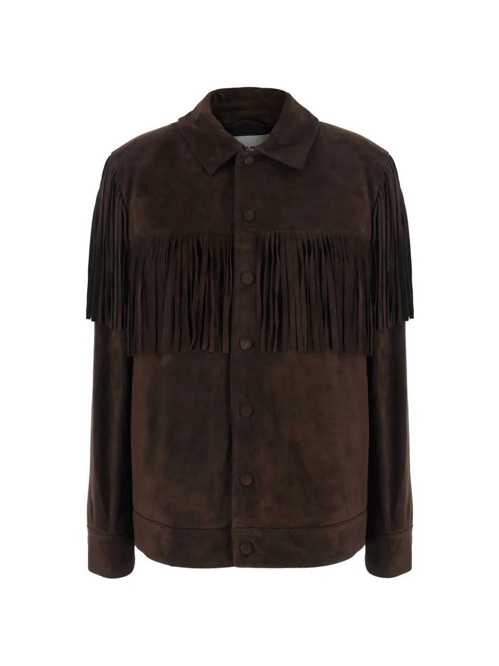 FRAME fringe-trim leather jacket Bruin