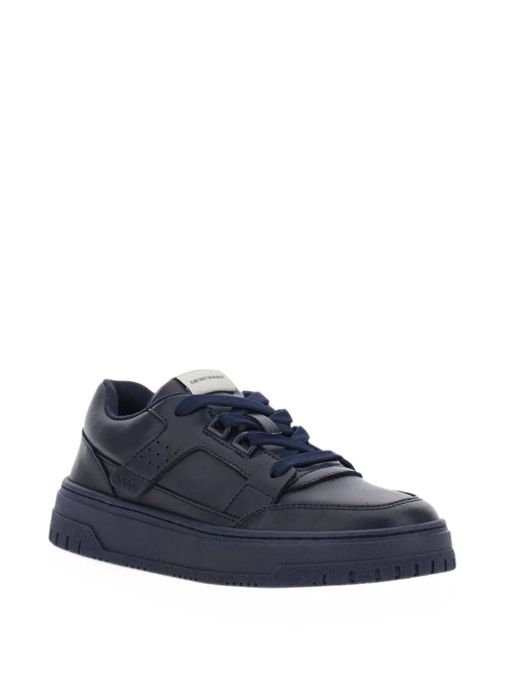 Emporio Armani Kids perforated panelled sneakers - Blu