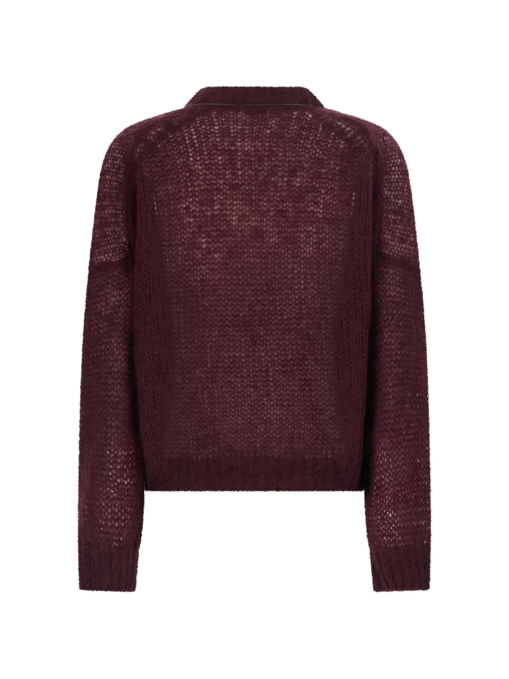 Brunello Cucinelli open-knit Monili-trimmed sweater Rood