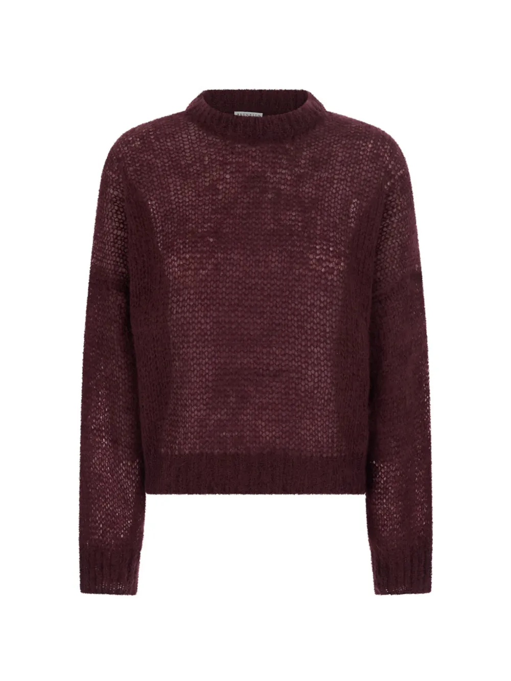 Brunello Cucinelli open-knit Monili-trimmed sweater Rood