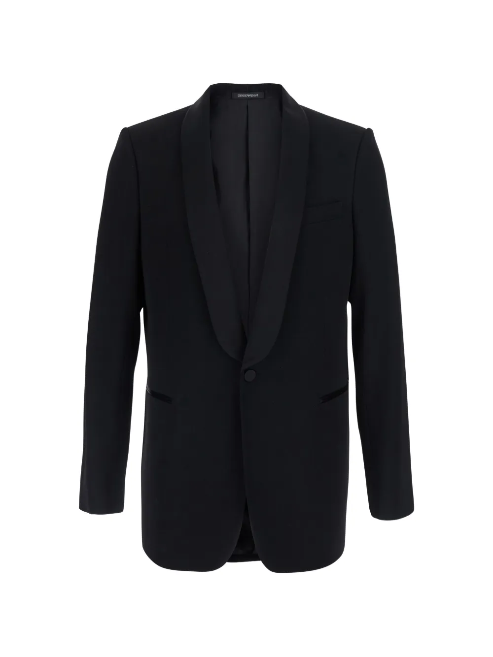 Emporio Armani single-button tuxedo jacket with a satin shawl lapel - Schwarz