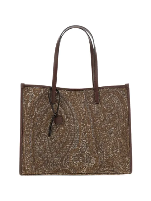 ETRO large Love Trotter bag in jacquard denim with paisley-motif