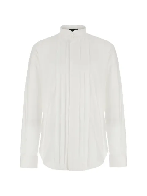 Emporio Armani dress shirt with a mandarin-collar and vertical-pleats