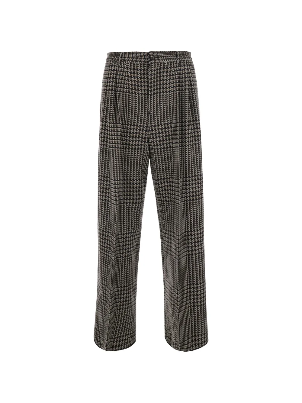 Emporio Armani high-waisted pleated trousers with a houndstooth-pattern - Toni neutri