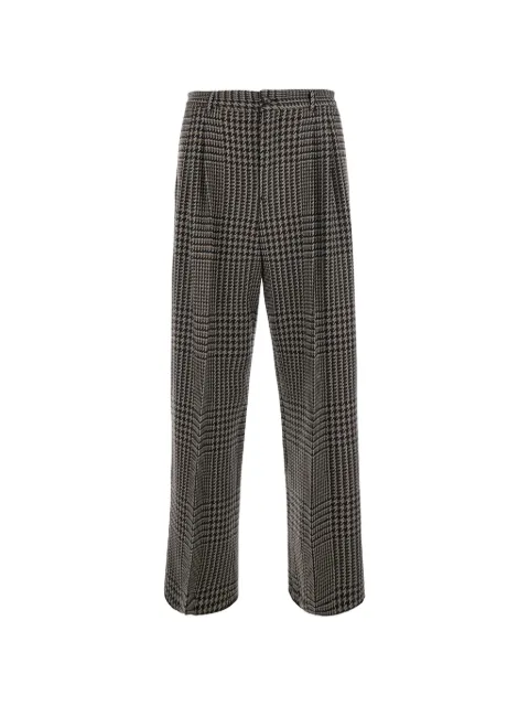 Emporio Armani high-waisted pleated trousers with a houndstooth-pattern