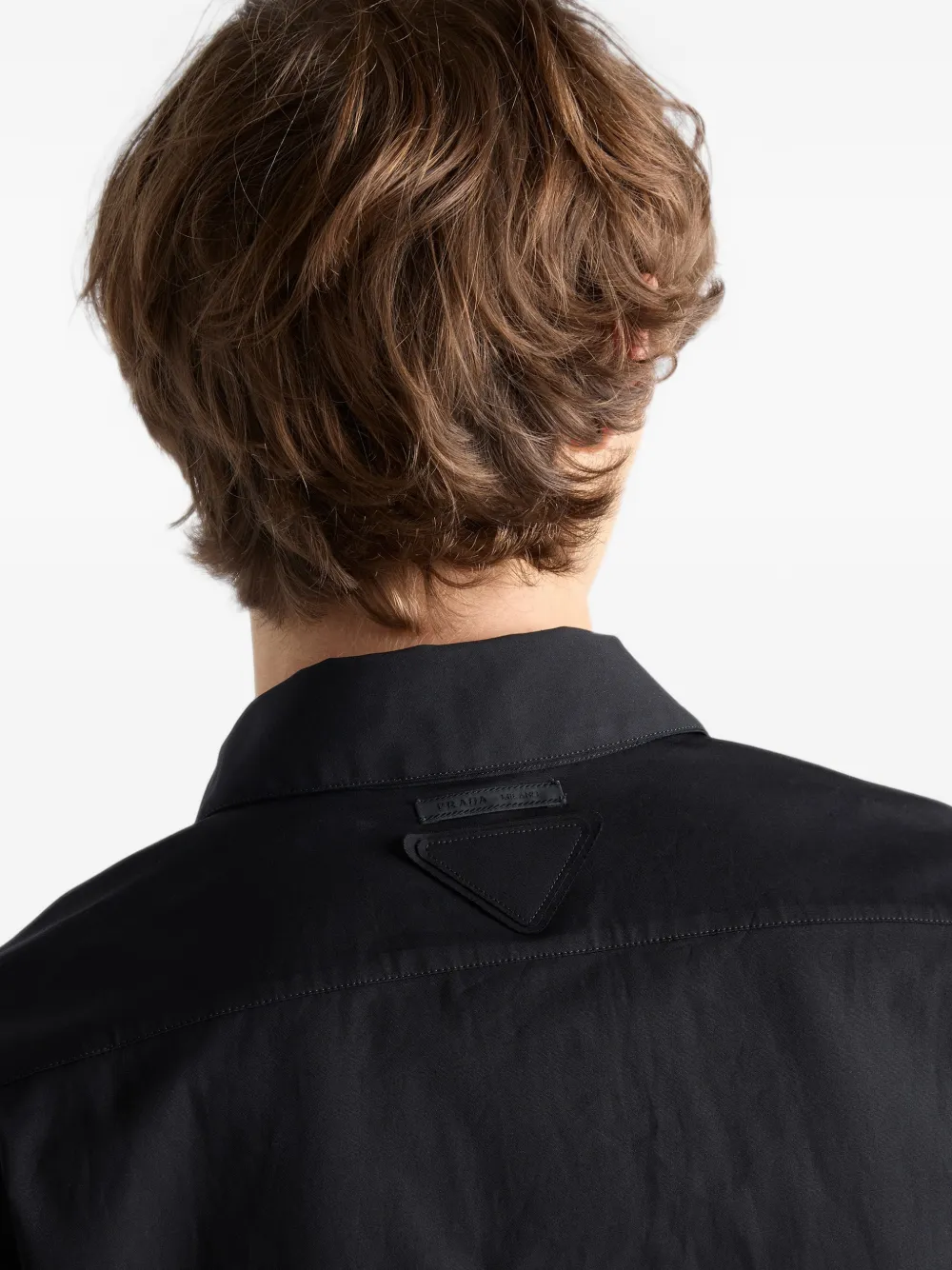 Prada Stretch cotton shirt Zwart