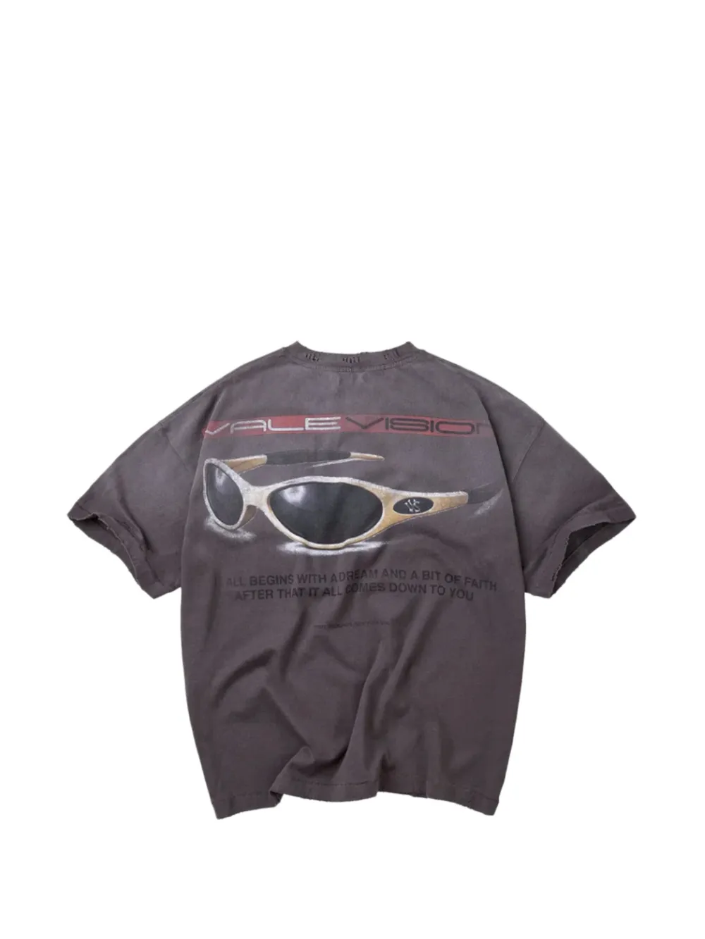 Vale Vision distressed pocket T-shirt Grijs