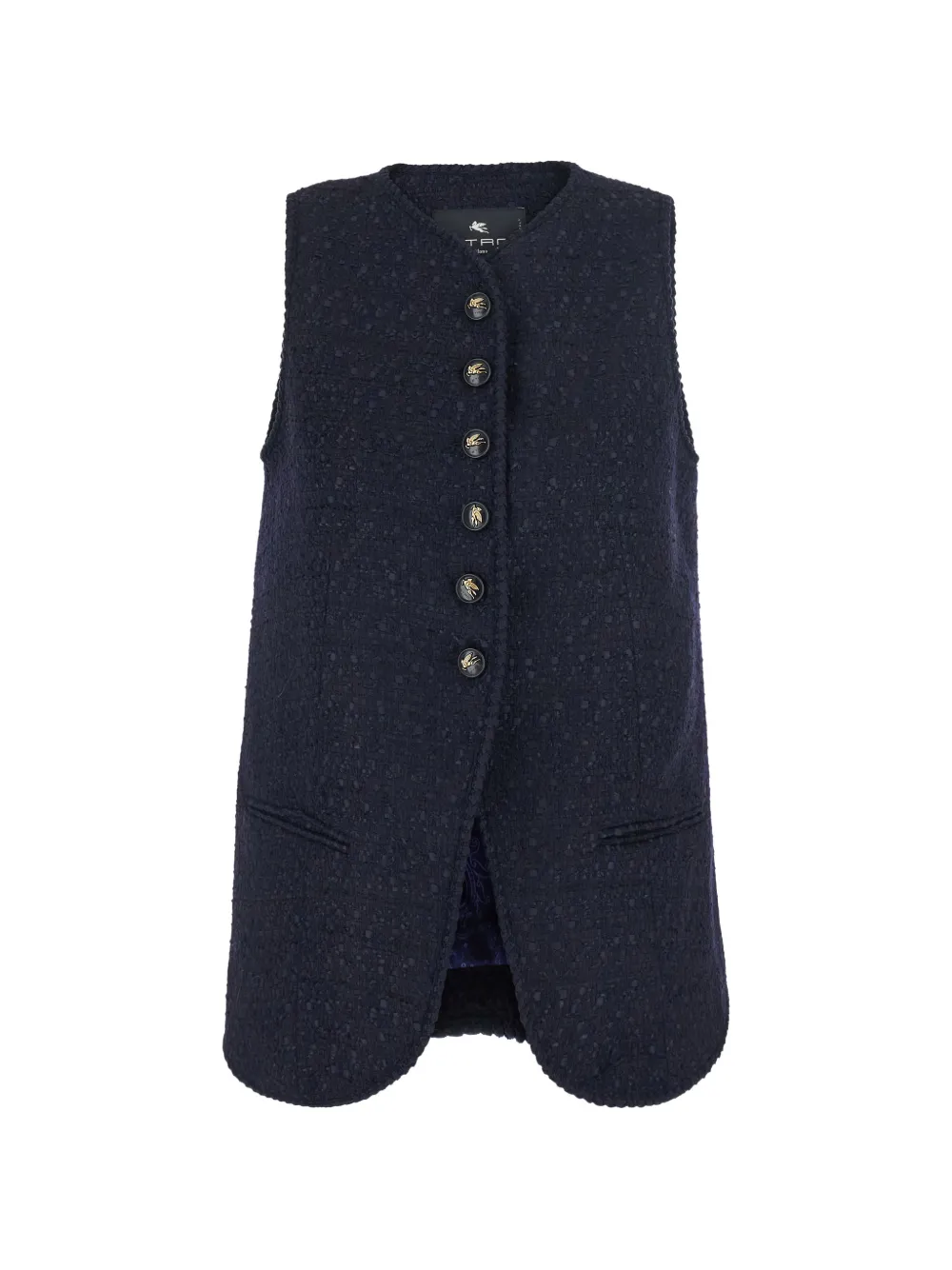 ETRO bouclé button-up waistcoat - Blau