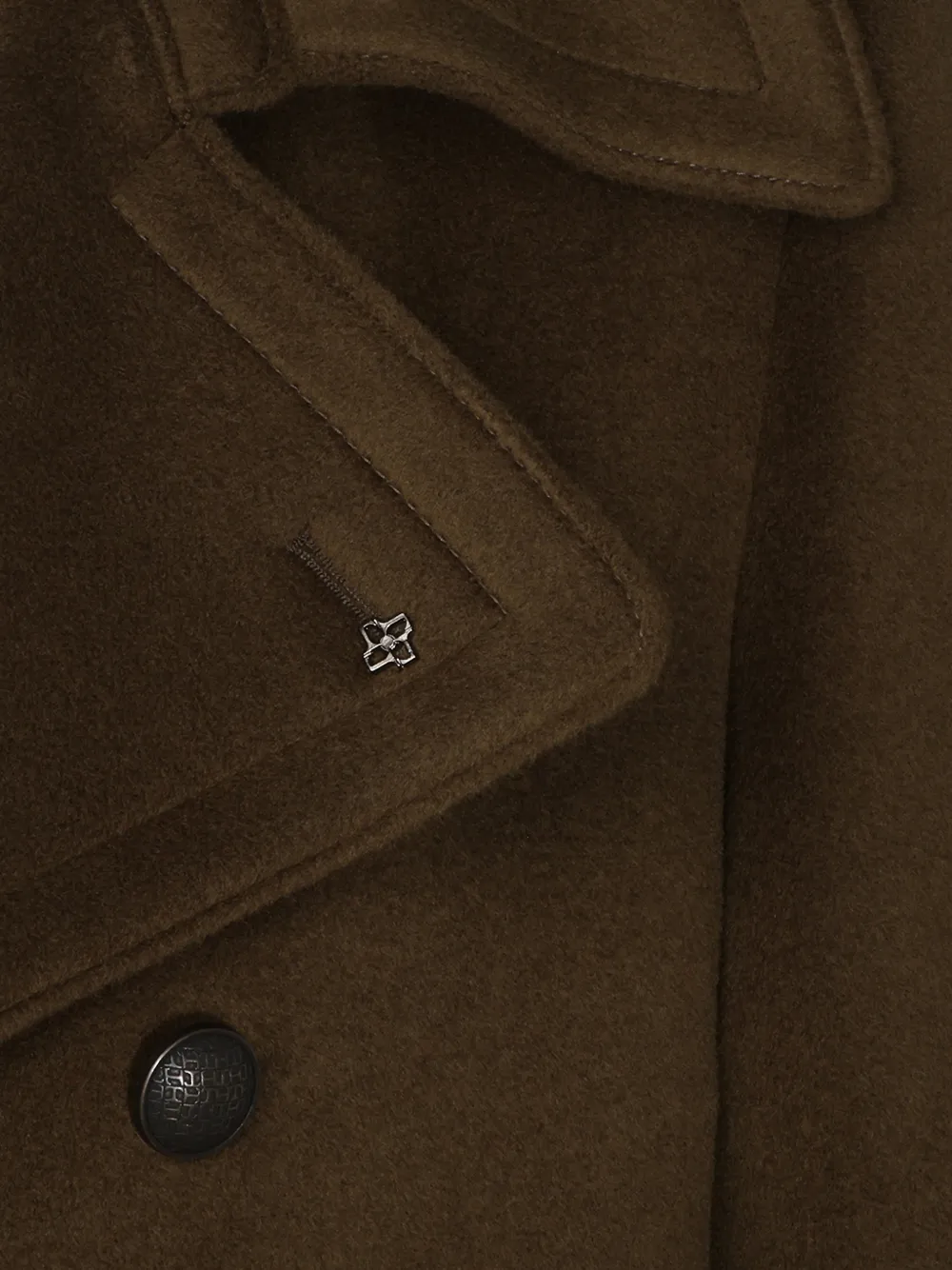 Tagliatore double-breasted virgin wool coat Groen