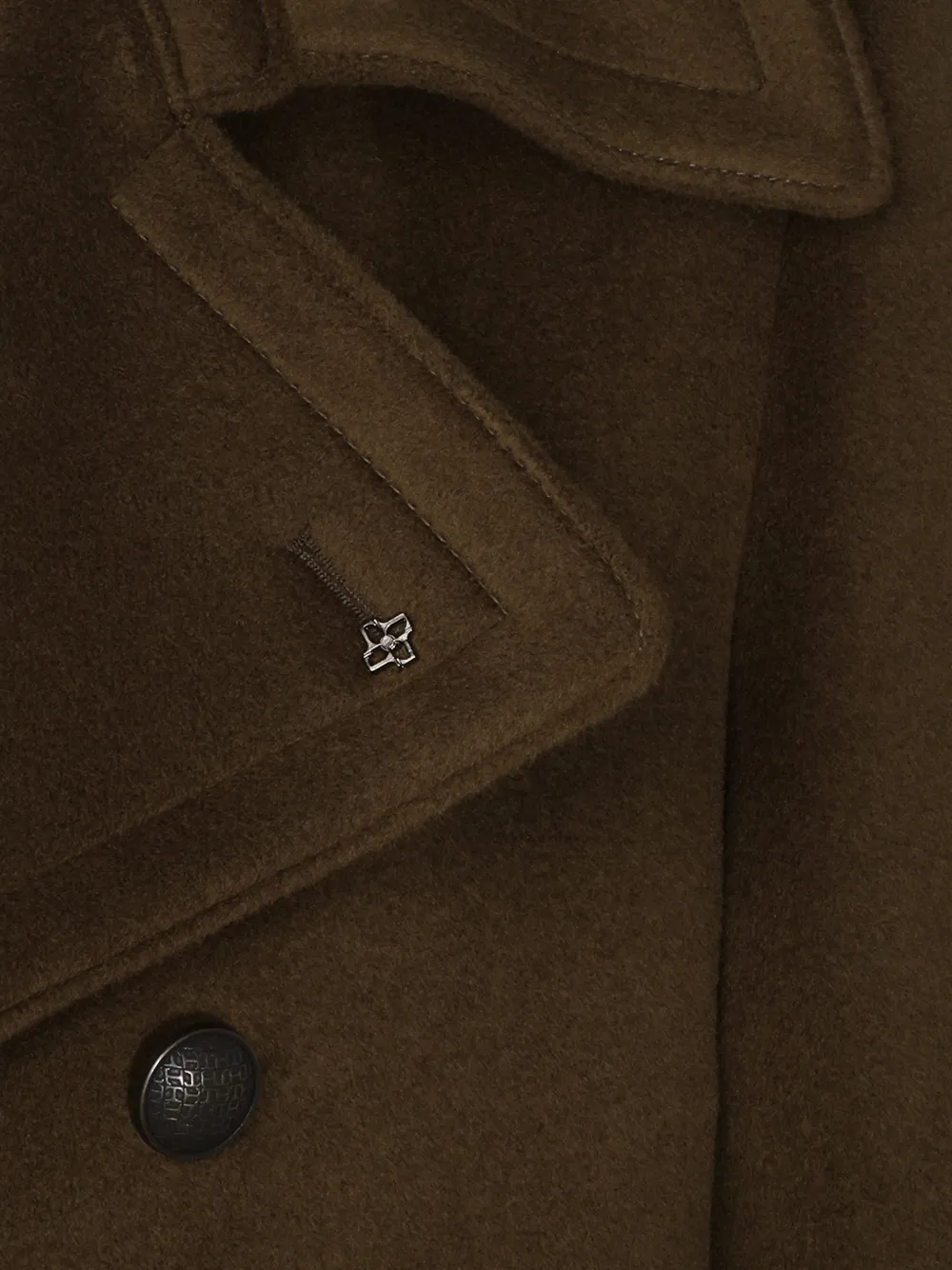 Tagliatore double-breasted virgin wool coat Groen