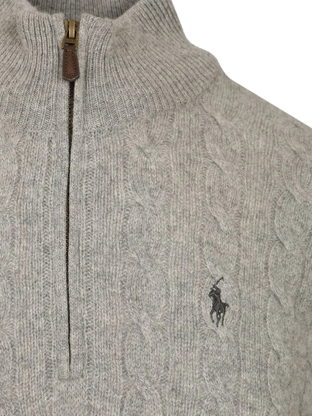 Polo Ralph Lauren cable-knit half-zip sweater Grijs