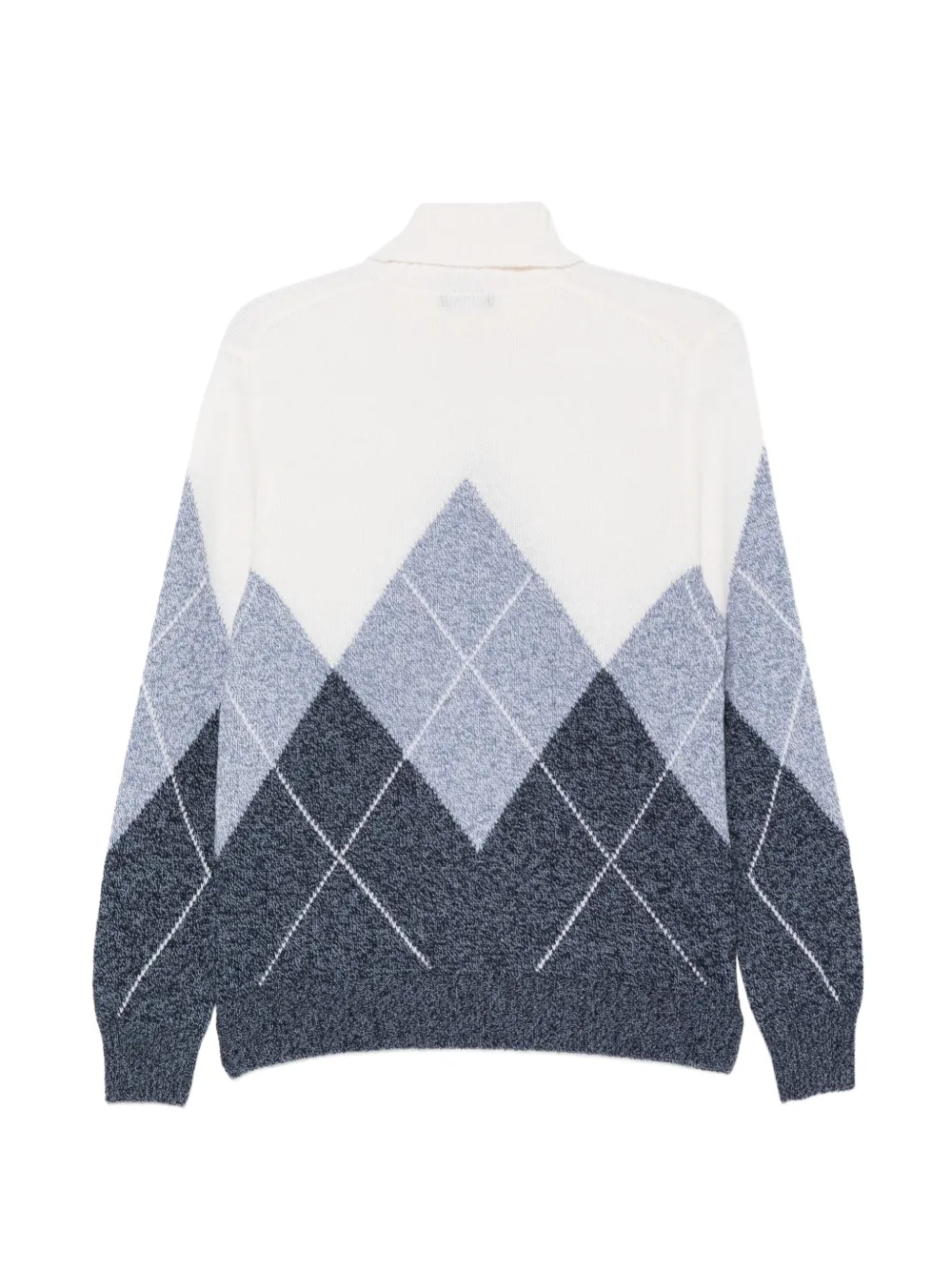 Barba argyle-pattern turtleneck sweater Beige