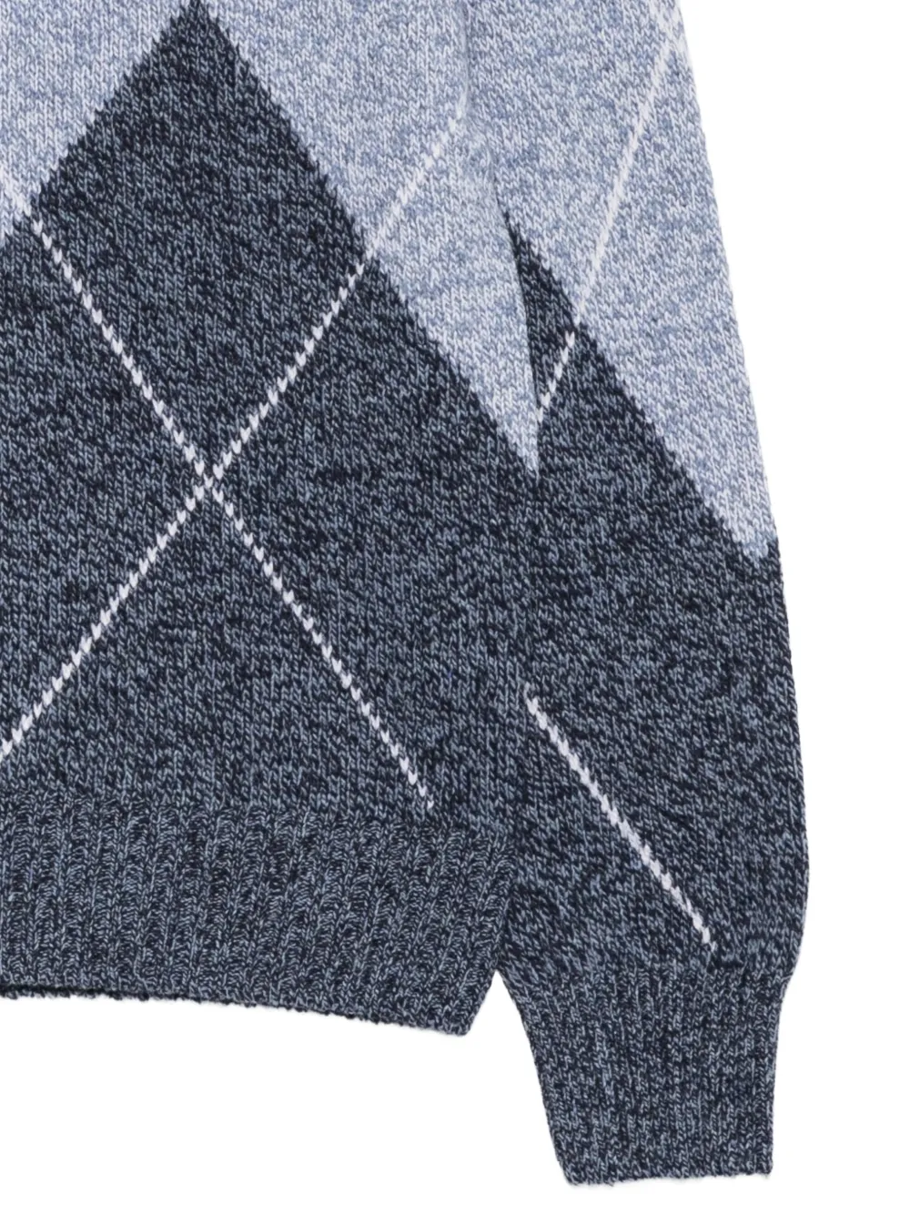 Barba argyle-pattern turtleneck sweater Beige