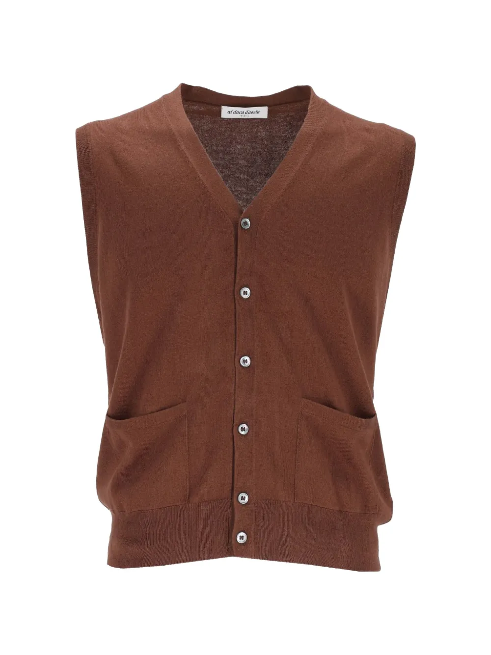 Al Duca D’Aosta 1902 button-up V-neck knitted vest - Marrone