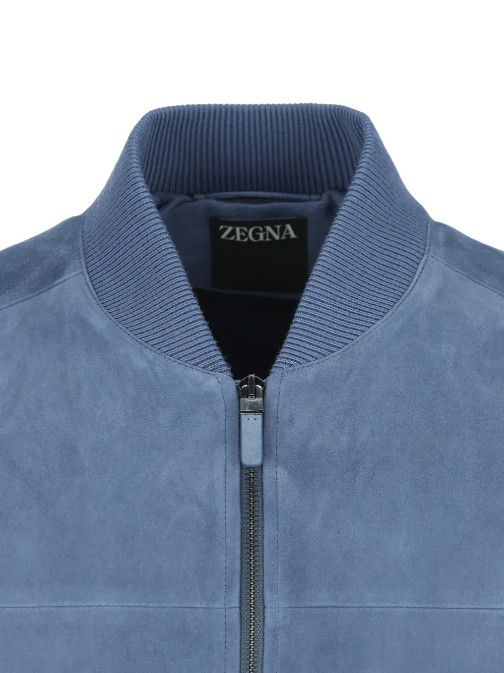 Zegna suede bomber jacket Blauw