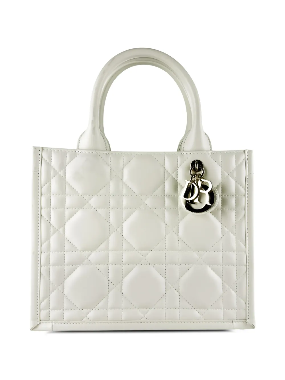 Christian Dior Pre-Owned 2024 Small Calfskin Macrocannage Book Tote satchel - White