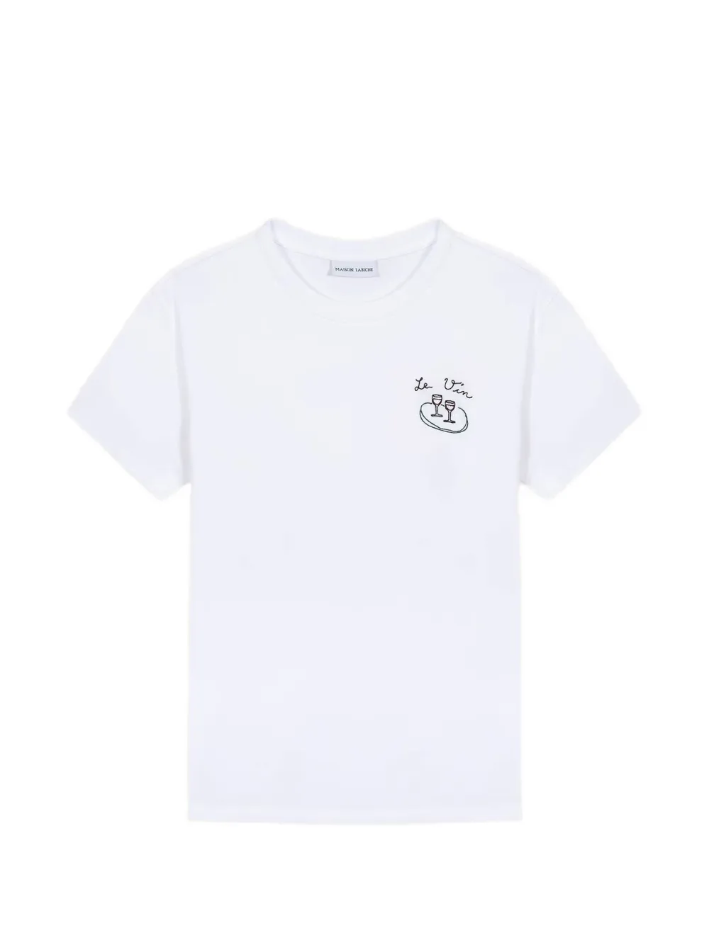 Maison Labiche t-shirt Popincourt en coton à broderies - Blanc