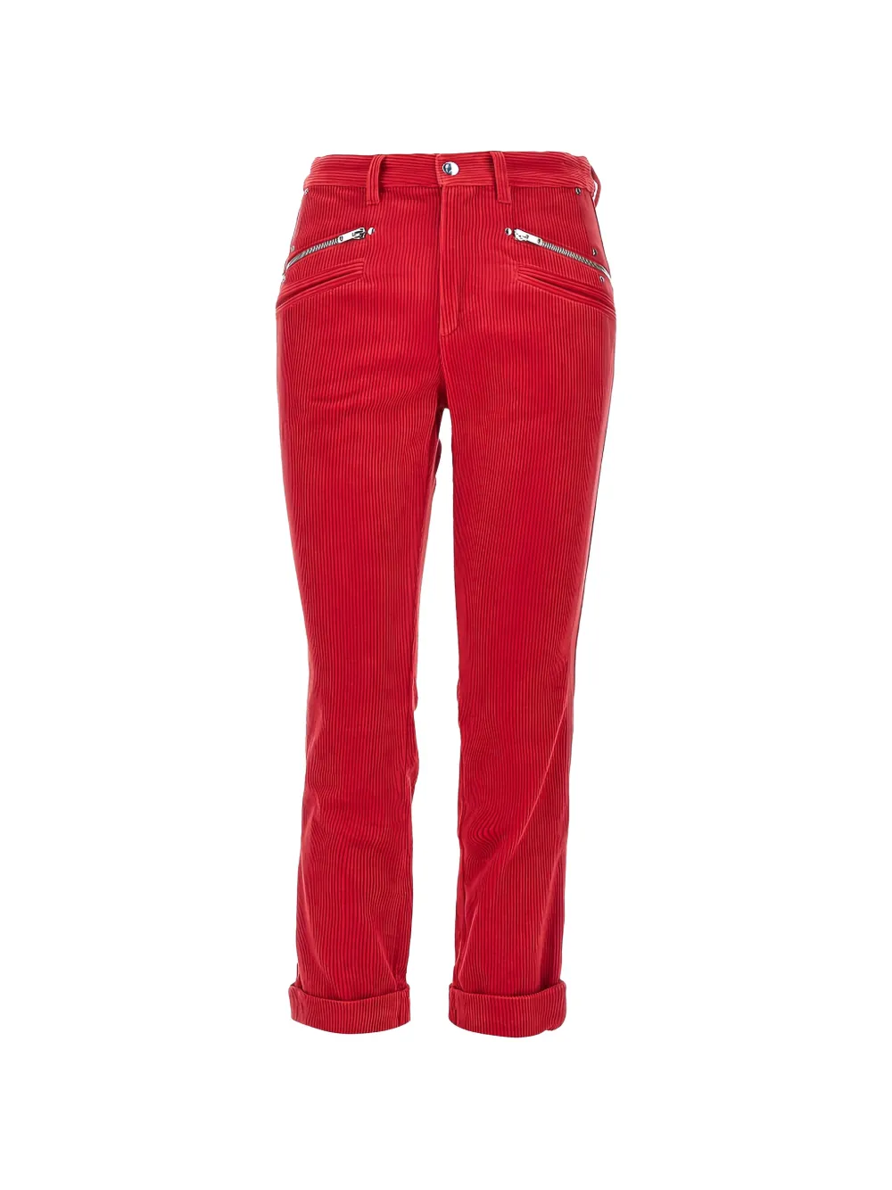 ISABEL MARANT corduroy zip-detail trousers Rood