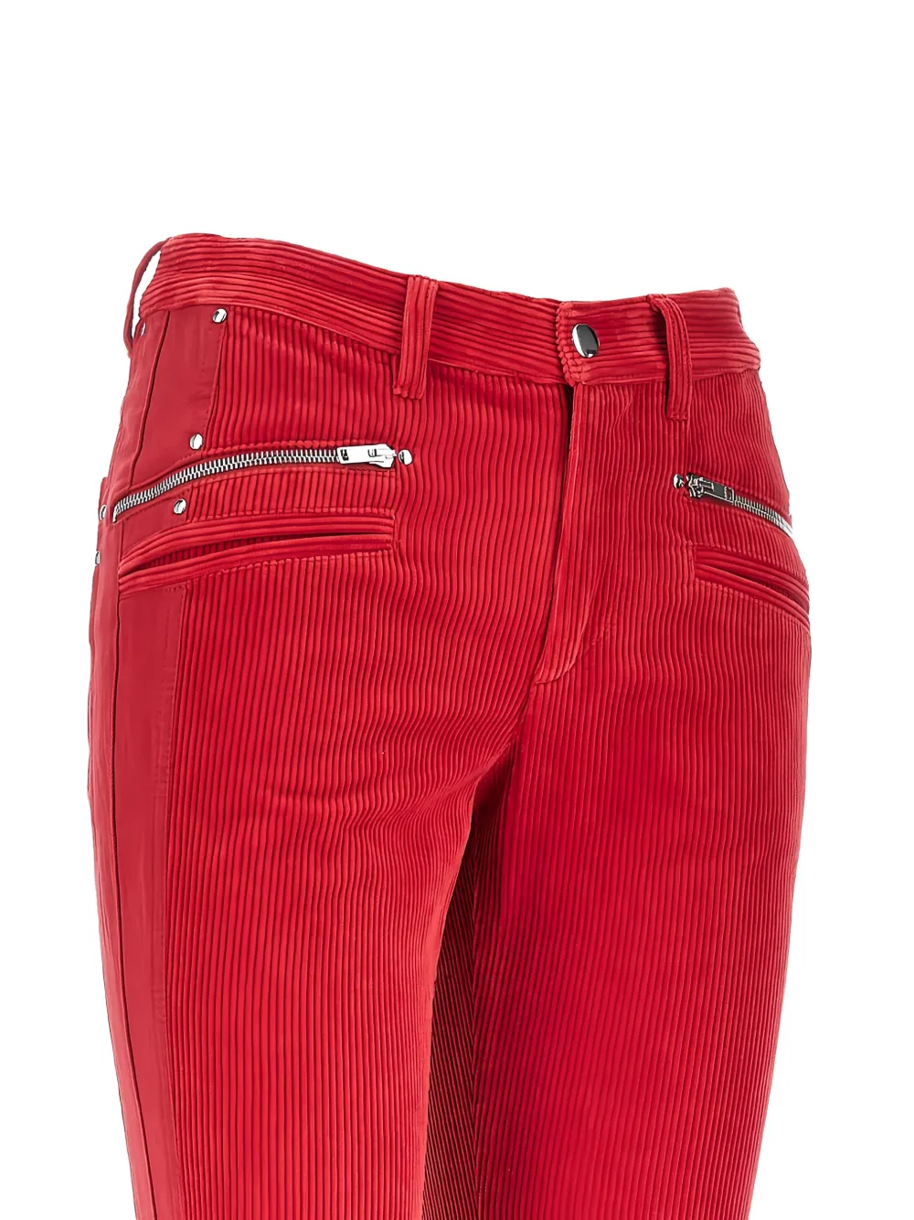 ISABEL MARANT corduroy zip-detail trousers Rood