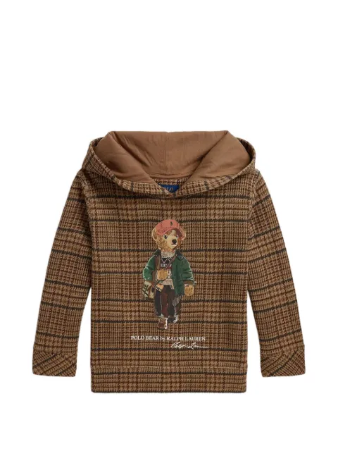 POLO RALPH LAUREN KIDS Polo Bear tweed print hoodie