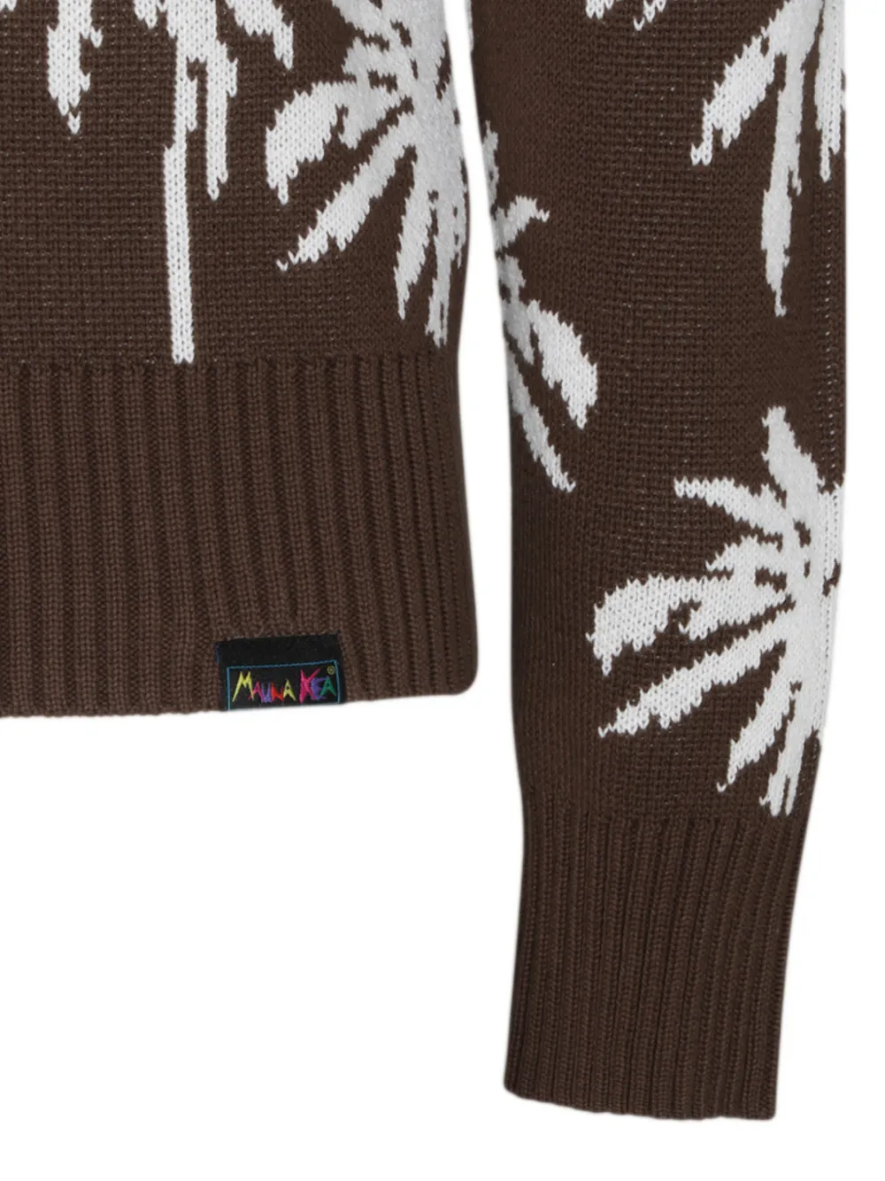 Mauna Kea palm-tree-intarsia sweater Bruin
