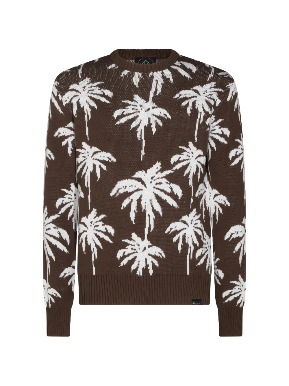 Mauna Kea palm-tree-intarsia sweater Bruin