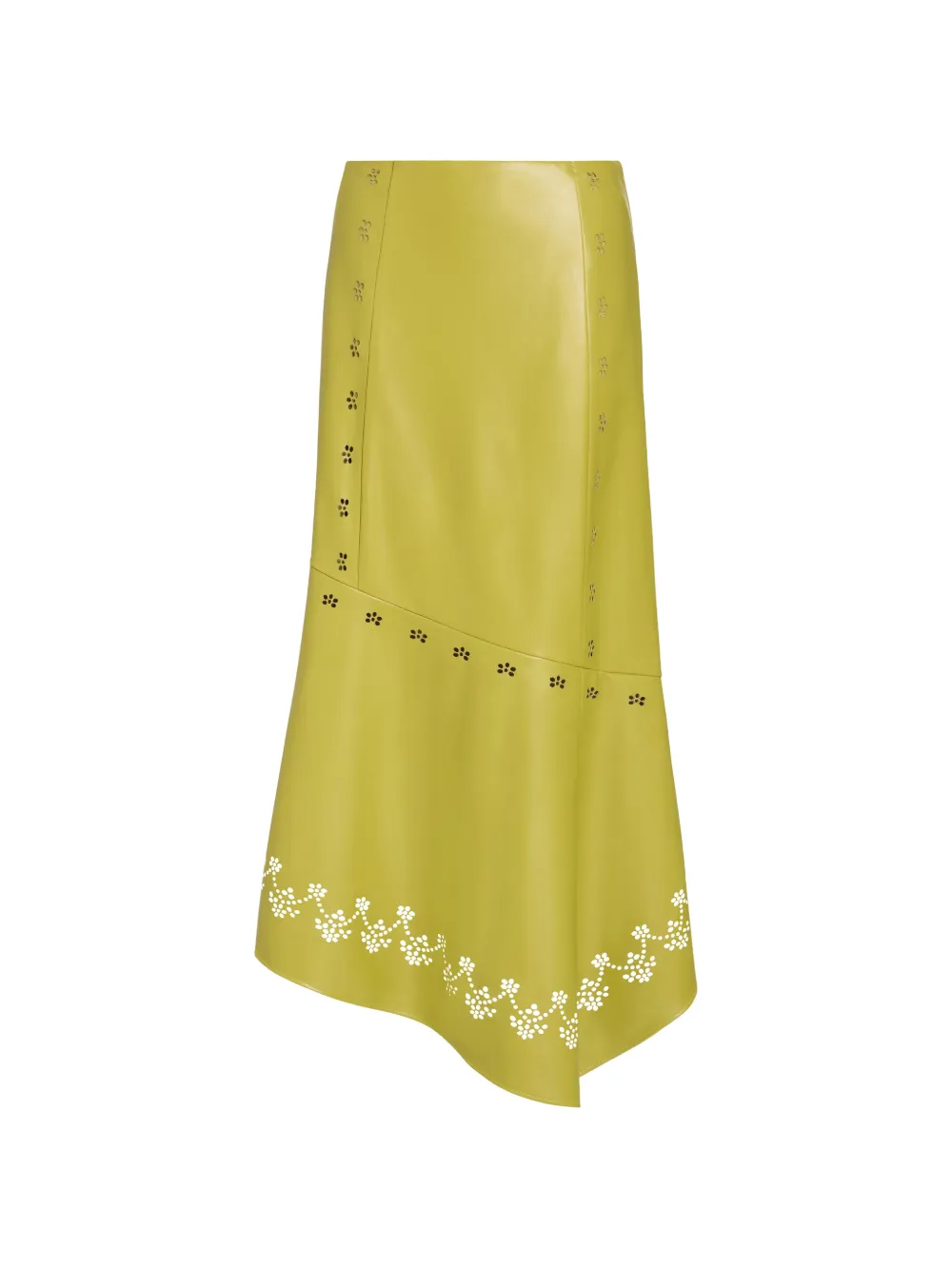 Marie Oliver Casey perforated asymmetric midi skirt - Grün