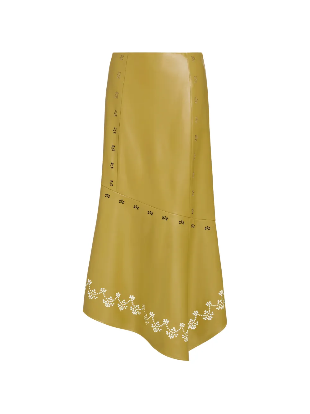 Marie Oliver Casey perforated asymmetric midi skirt - Verde