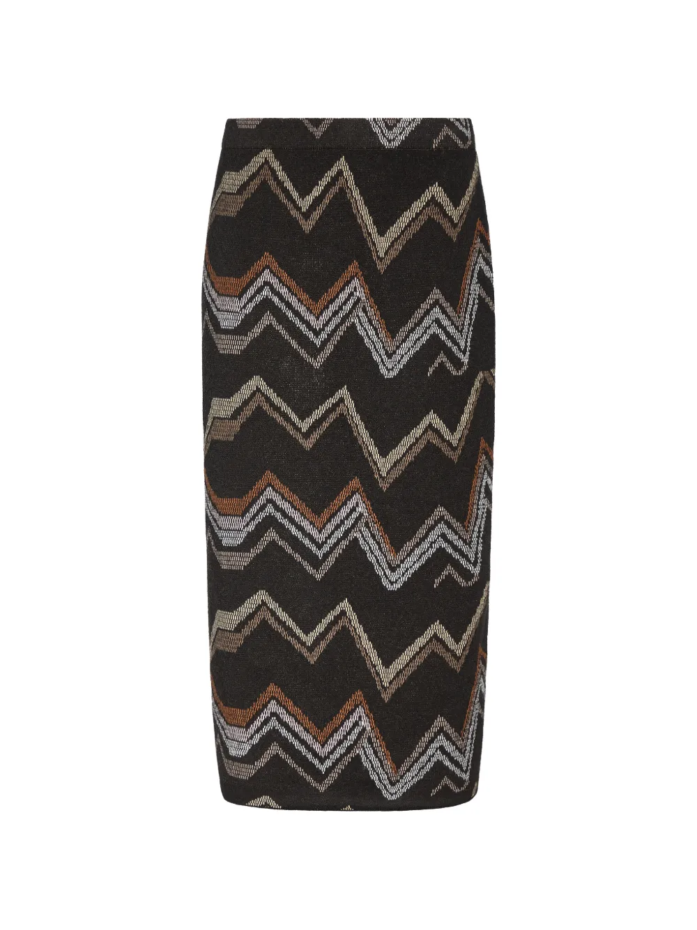 Marie Oliver Lizette chevron-knit midi skirt Zwart