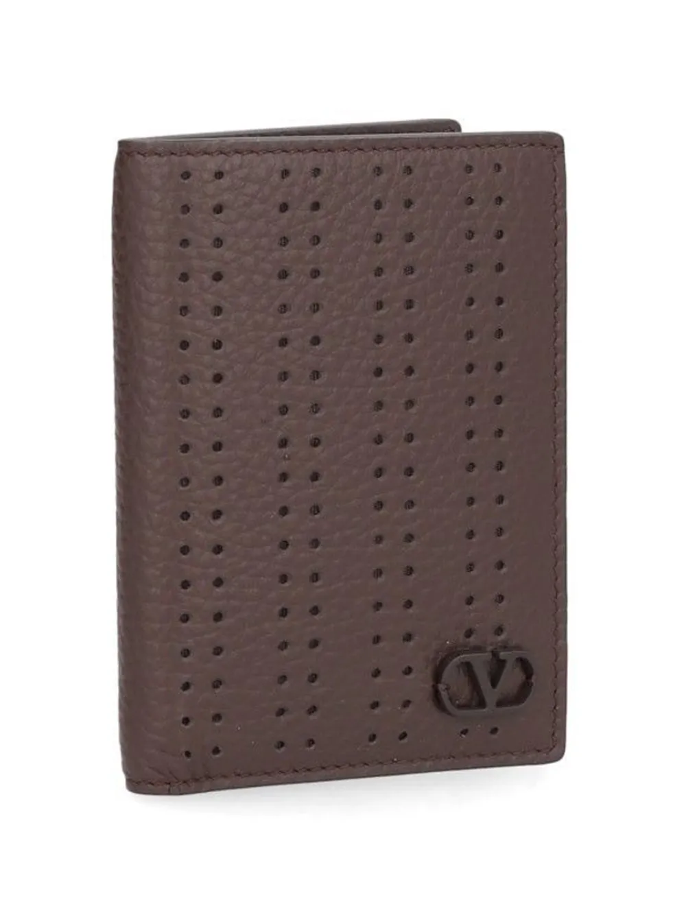 Valentino Garavani VLogo Signature perforated card holder Bruin