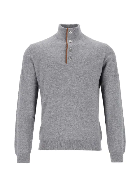 Al Duca D’Aosta 1902 suede-trimmed cashmere sweater