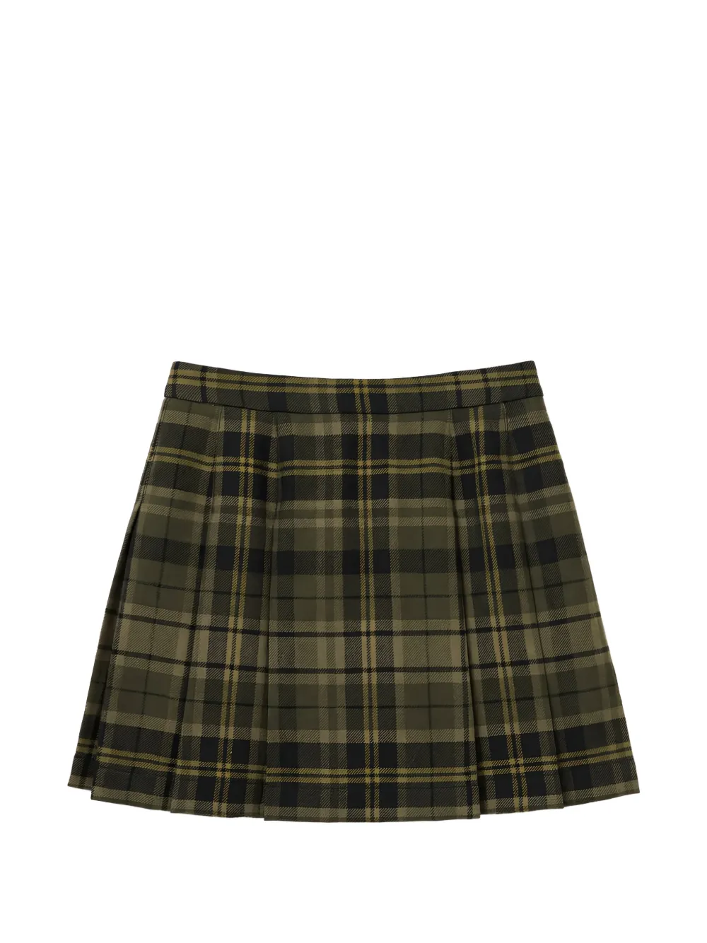 Fendi Kids Geruite geplooide mini-rok Groen