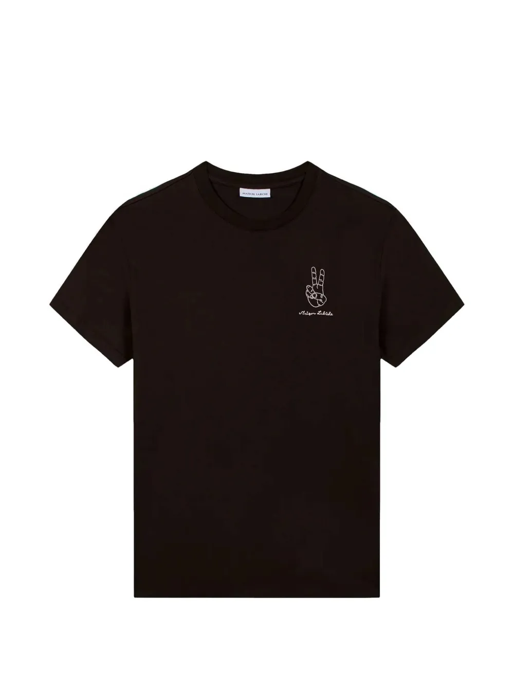 Maison Labiche エンブロイダリーコットンTシャツ | ブラウン | Image 1