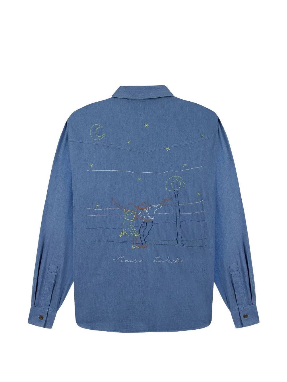 Maison Labiche Denim blouse met Monselet Lalabiche-borduurwerk Blauw