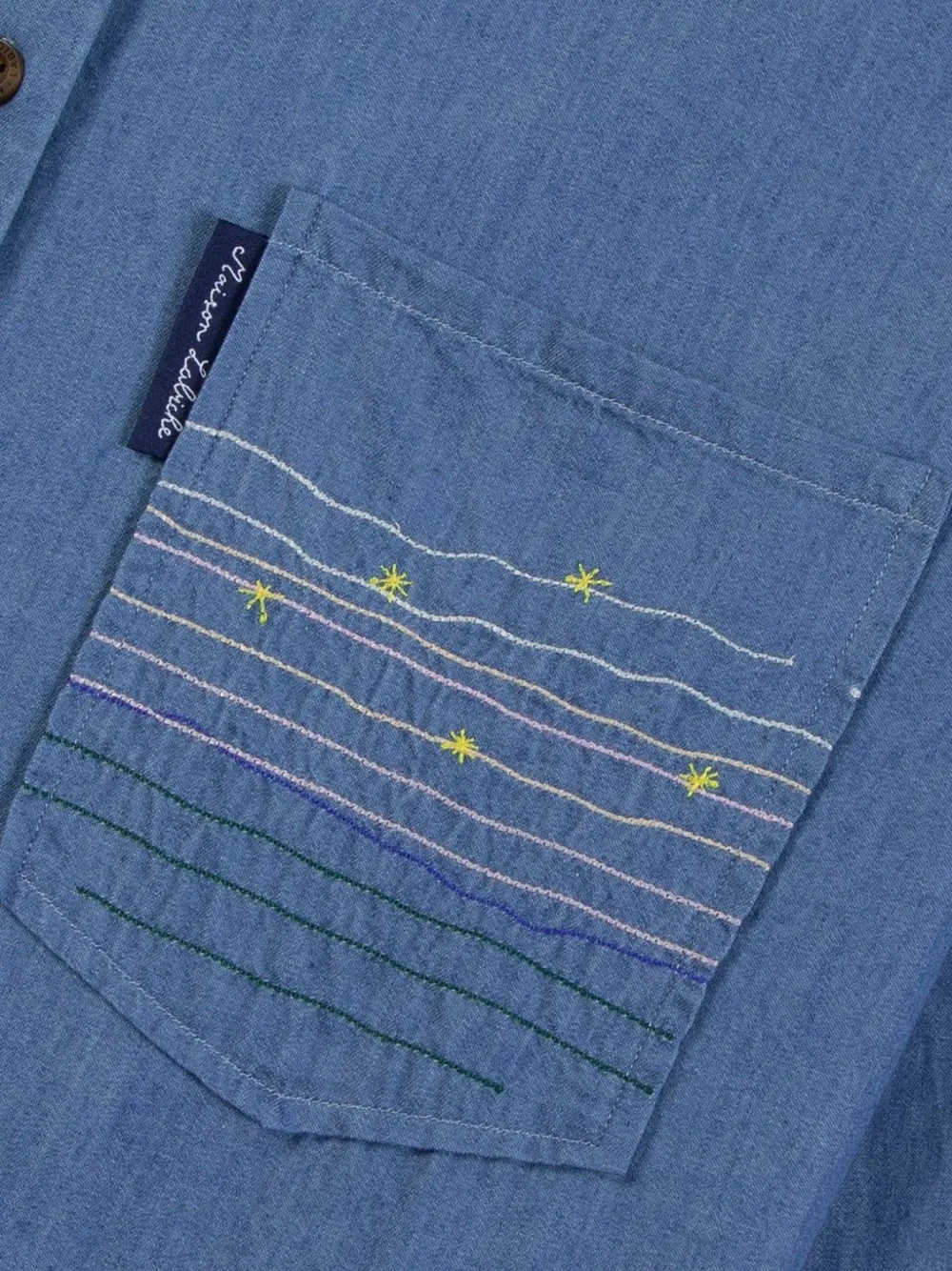 Maison Labiche Denim blouse met Monselet Lalabiche-borduurwerk Blauw