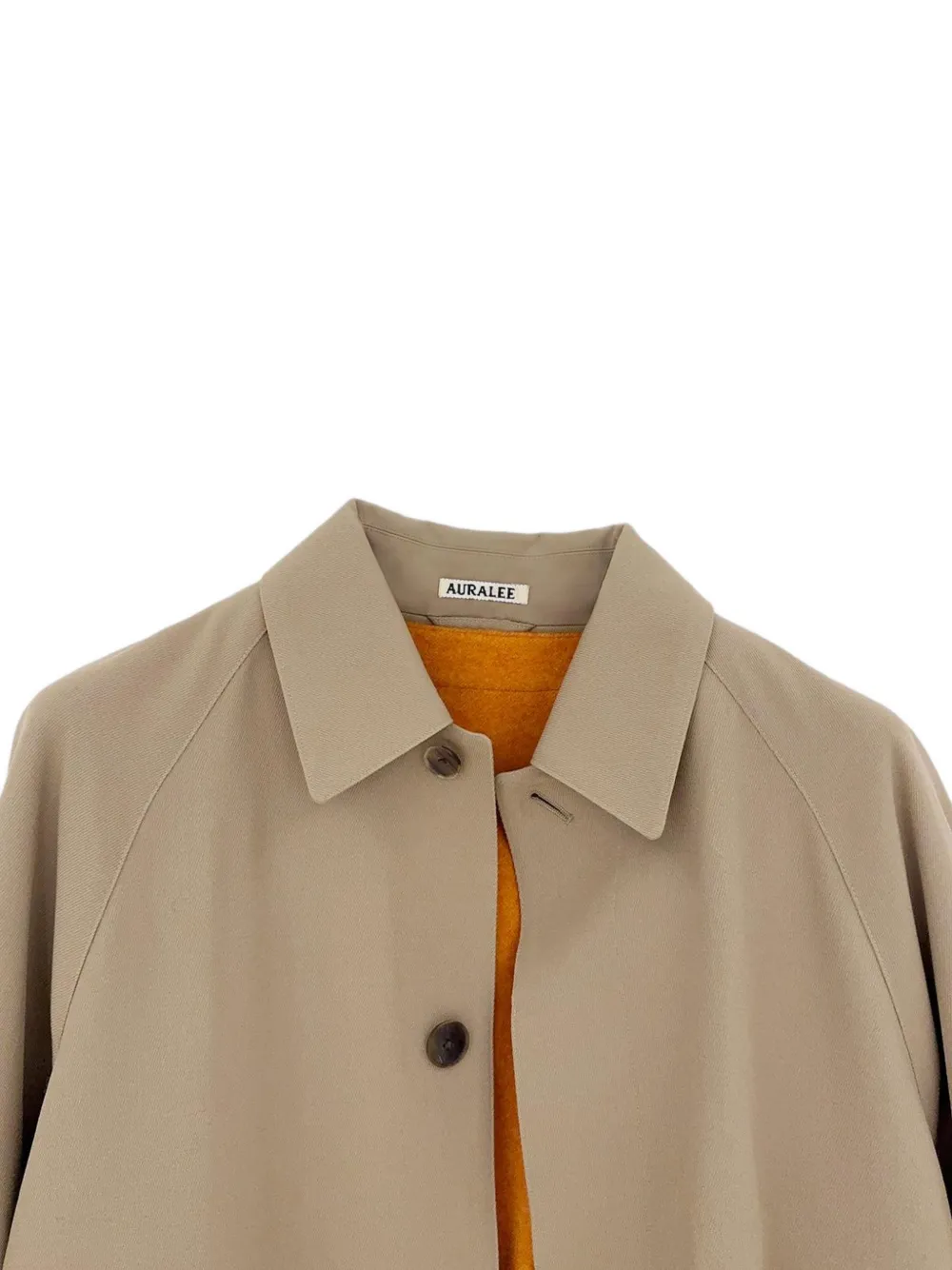 Auralee Ultra Fine wollen jas met enkele rij knopen Beige