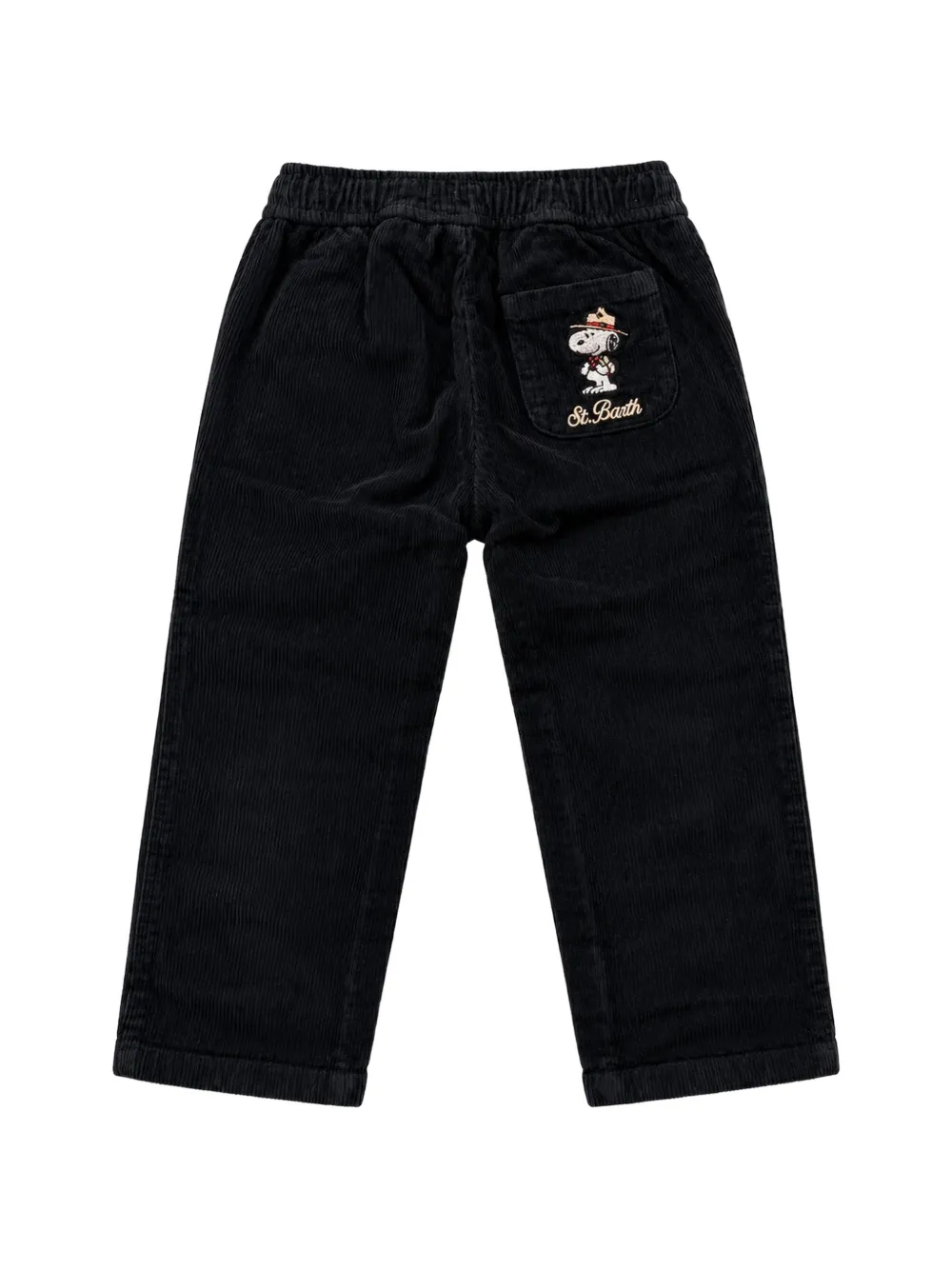 MC2 Saint Barth Kids x Peanuts broek met Snoopy-borduurwerk Zwart