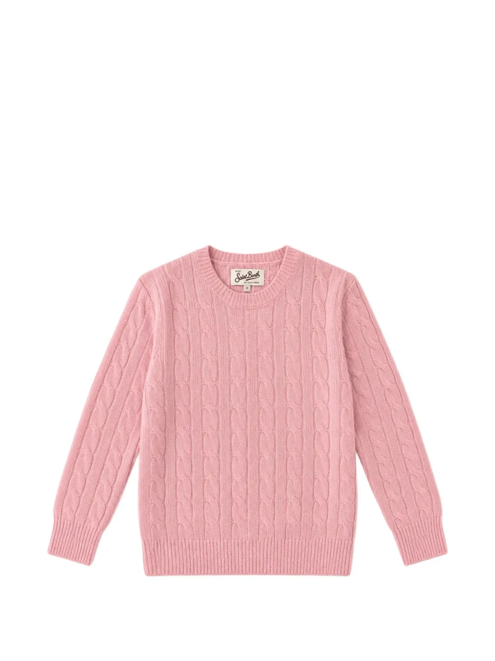 MC2 Saint Barth Kids cable-knit crew-neck sweater Roze