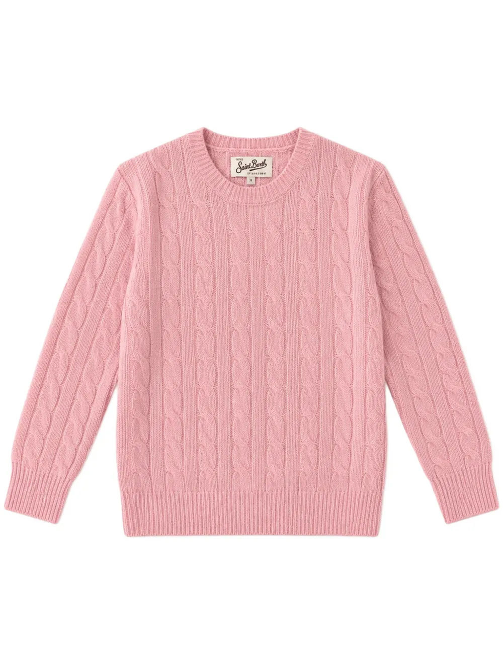 MC2 Saint Barth Kids cable-knit crew-neck sweater Roze