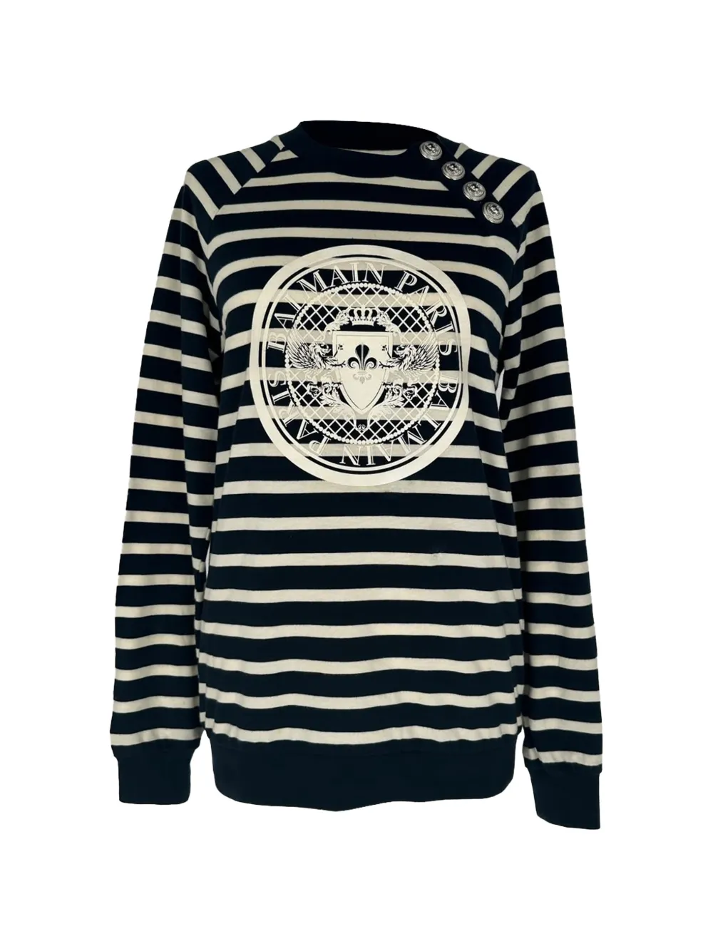 Balmain Pre-Owned 2020s Stripes Logo long-sleeve top - Schwarz