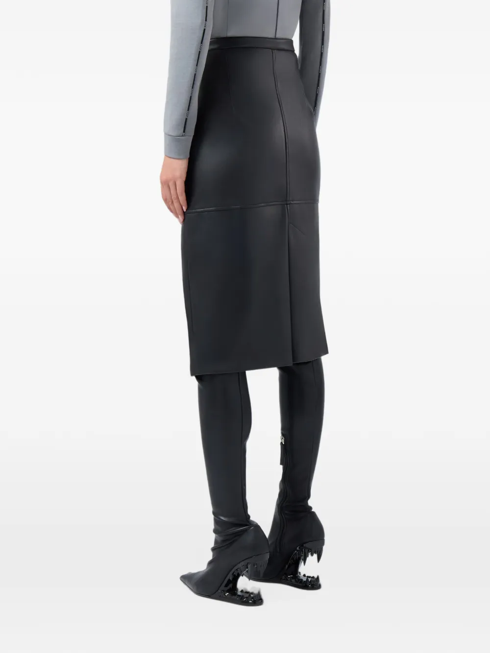 GCDS high-waisted pencil midi skirt Zwart